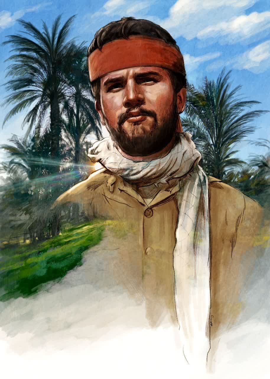 نقاشی چهره شهید ناصر جوهرزاده